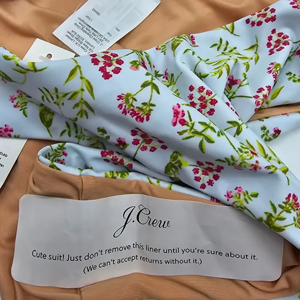 J. Crew Womans size L Curved Waist Bikini Bottom Cloud Meadow Floral Cheeky NEW